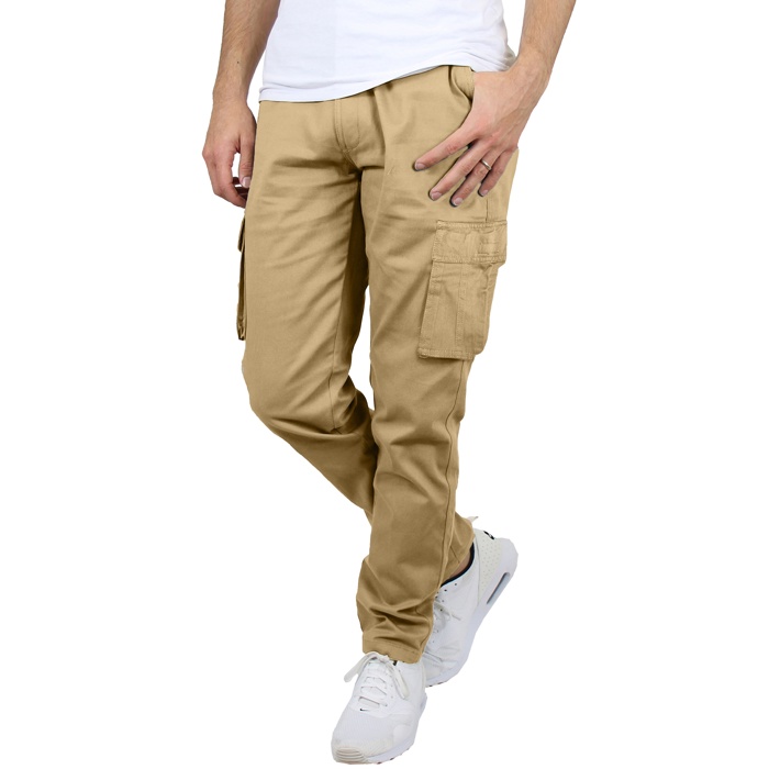 3-Pack Men's Flex-Stretch Cotton Cargo Pants, 31-Inch Inseam - Comfortable and Durable
